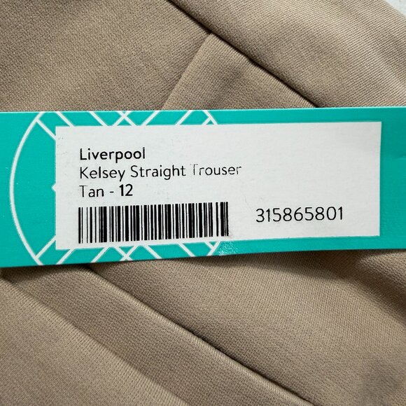 Liverpool Los Angeles Kelsey Straight Trouser Tan Stretch Work Pants Women’s 12 - Picture 7 of 14